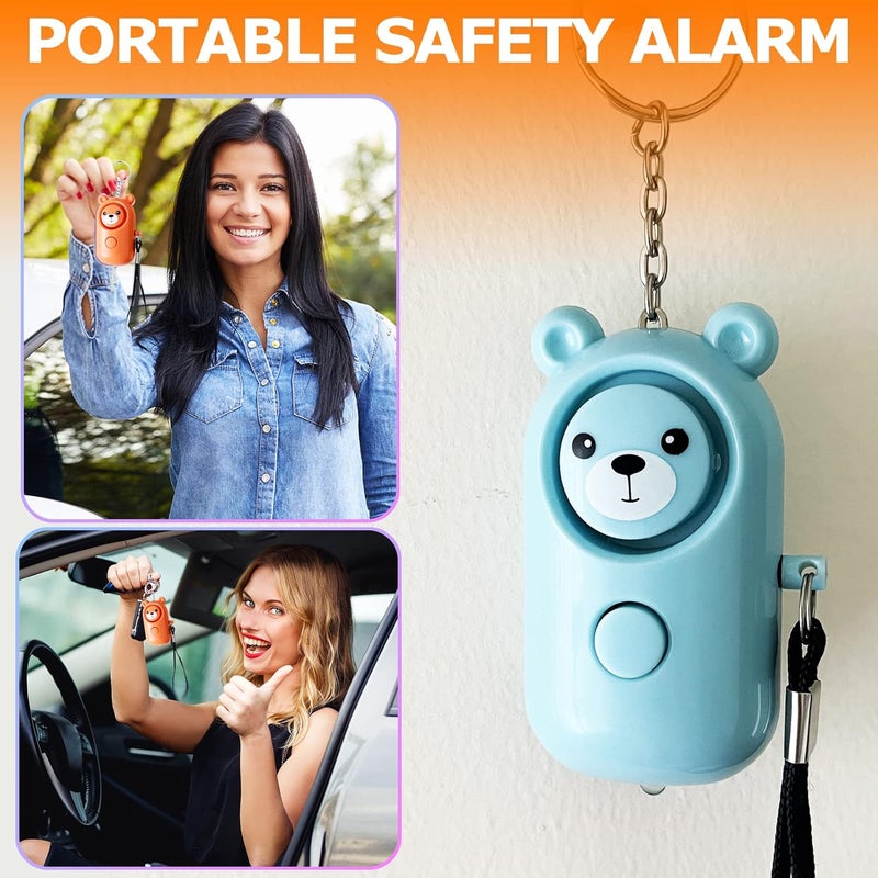 SRTKBEU Personal Alarm 130dB Loud Safe Sound Siren, 2 Pack Self Defense Security with LED Light, Safety Alarms Keychain for Women Kids Elders Girls (Cyan+Orange) - Image 4